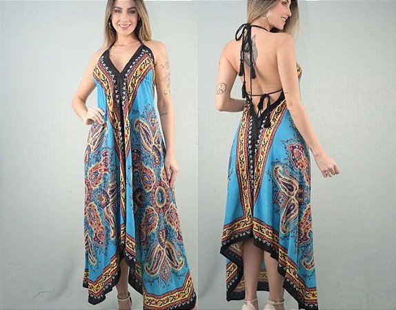 Vestido Lenço Longo