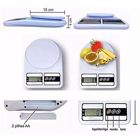 Balança Digital Cozinha Alta Precisão Dieta e Nutrição 10kg