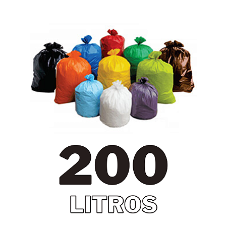 SACO PARA LIXO 200 Litros - COLETA SELETIVA - 50 unidades