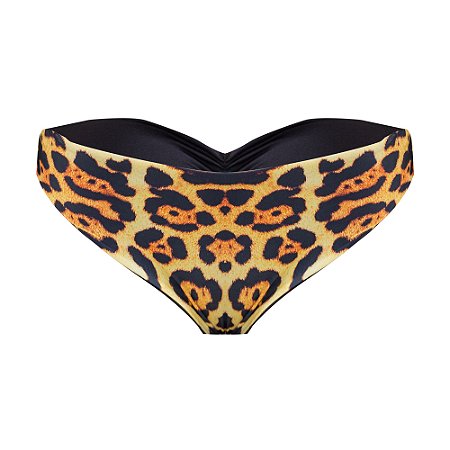 CALCINHA EMPINA BUMBUM DUPLA FACE - ONÇA COM PRETO