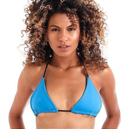 TOP CORTININHA DUPLA FACE - AZUL COM PRETO