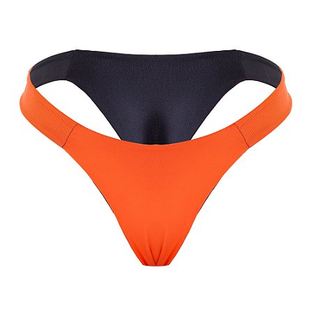 CALCINHA BÁSICA DUPLA FACE - LARANJA E PRETO