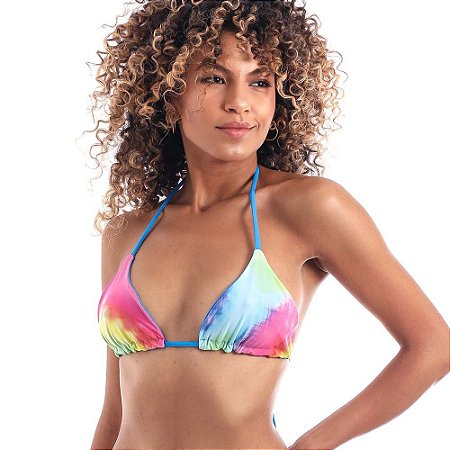 TOP CORTININHA DUPLA FACE- TIE DYE COM AZUL