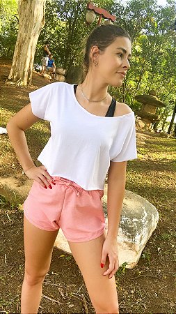 SHORTS MOLETOM - SALMÃO