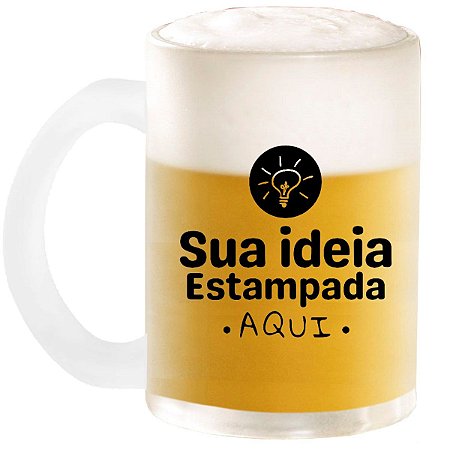 Caneca vidro jateado 325ml personalizada