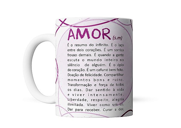 Caneca porcelana significado Amor