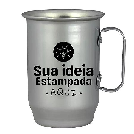 Caneca alumínio 600ml personalizada colorida