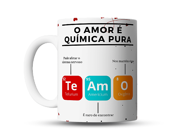 Caneca O amor é química pura