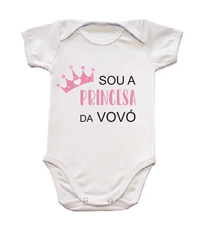 Body bebê Sou a princesa da vovó