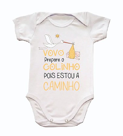 Body bebê VOVÓ Prepare o colinho, pois estou a caminho - cegonha