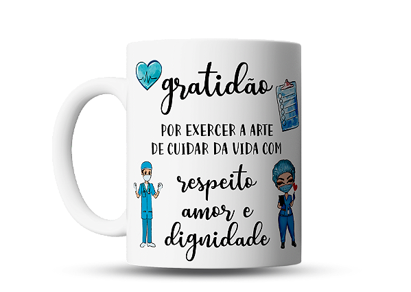 Caneca profissão Enfermeiros, Gratidão!