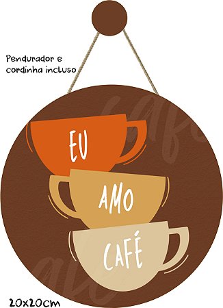 Quadro para Cantinho do Café - Eu Amo Café