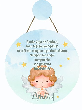 Enfeite porta infantil Santo Anjo Menino