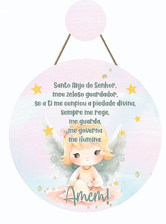 Enfeite porta infantil Santo Anjo Menina