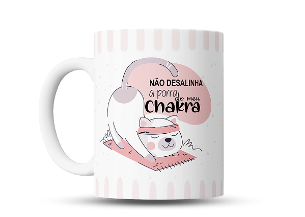 Caneca personalizada engraçada Não Desalinha meu Chakra Gatinho Meditando