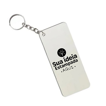 Chaveiro em mdf retangular 7x3 cm personalizado com logo, nome, personagem 100 unidades