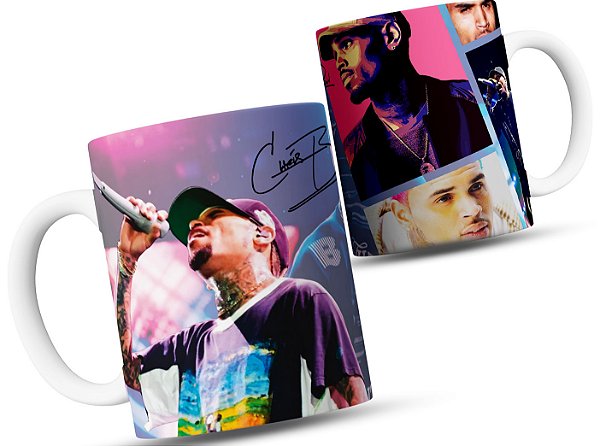Caneca Chris Brown Personalizada – Estampa Exclusiva do Cantor – Presente Criativo para Fãs – 325ml