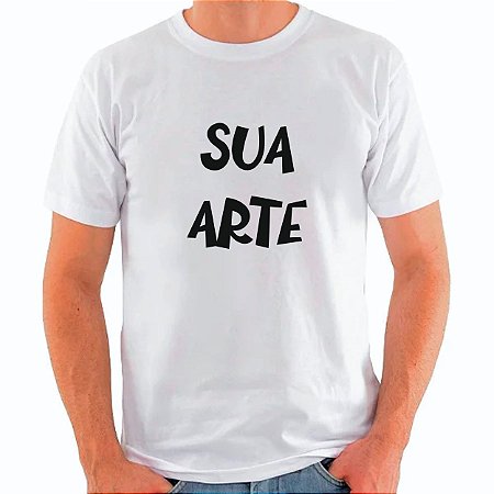 Camiseta adulto branca personalizada com logo, personagens