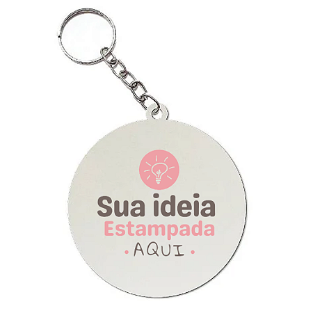 Chaveiro em mdf redondo personalizado com logo, nome, personagem 100 unidades