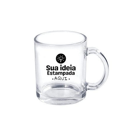 Caneca vidro transparente 325ml personalizada 30 unidades