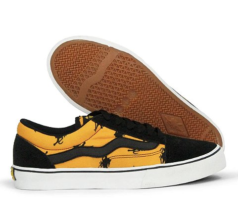 Tênis de Skate Slip On Rats Preto Amarelo