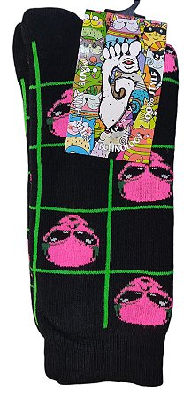 Meia Gnarly Foot Alien Rosa