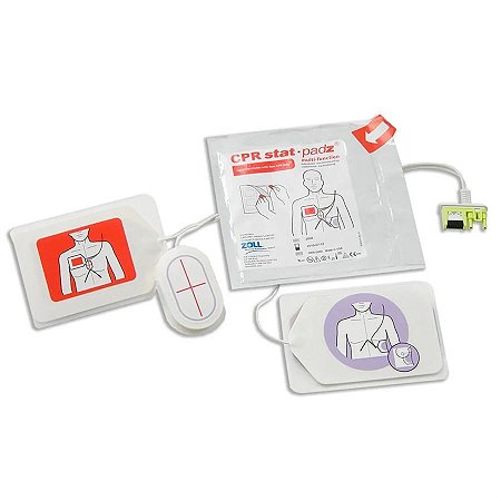 Eletrodos p/ DEA (AED Plus e AED 3) Multifunção c/ Sensor RCP CX C/ 8 - Adulto CPR Stat-padz | ZOLL