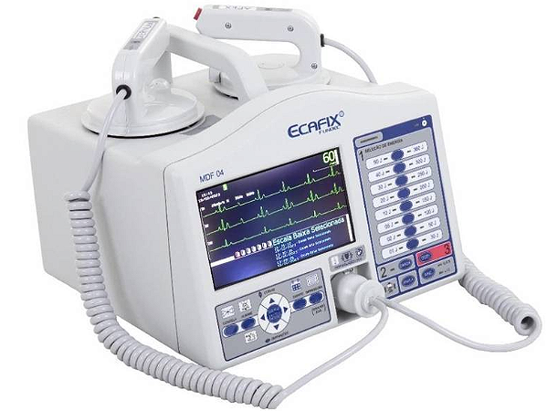 Cardioversor Bifásico com Bateria Impressora Marca Passo e modo DEA - MDF 04-BDMI- Ecafix