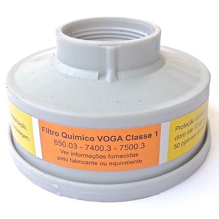 Filtro Químico Classe 1 para Vapres Orgânicos (VO) e Gaxes ácidos (GA) - Plastcor