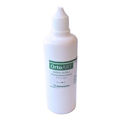 Resina Acrílica Autopolimerizável Pó OrtoArt 80g Cristal Normal - Imodonto