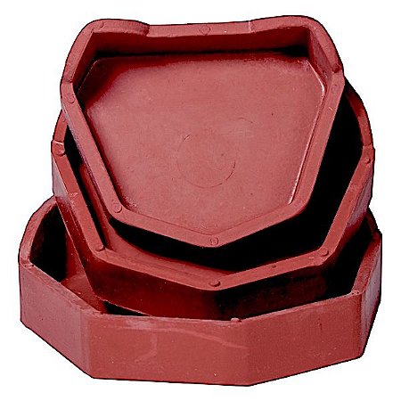 Zocalocador de Borracha Kit Vermelho Escuro com 3 Formas ( P, M e G) - Preven