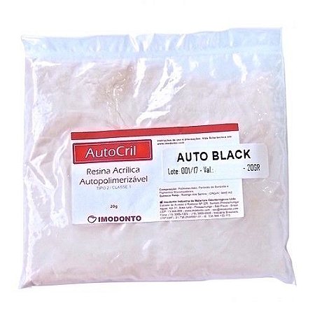 Resina Acrílica Autopolimerizável Pó AutoCril Rosa Black 20g - Imodonto