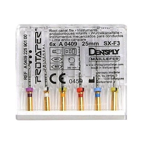 Lima Protaper Universal Starter Kit 25mm SX-F3 Sortida 6 UN - Dentsply