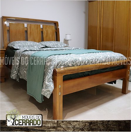 Cama Casal de Madeira Maciça Woody