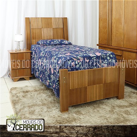 Cama Solteiro de Madeira Xadrez Fiete