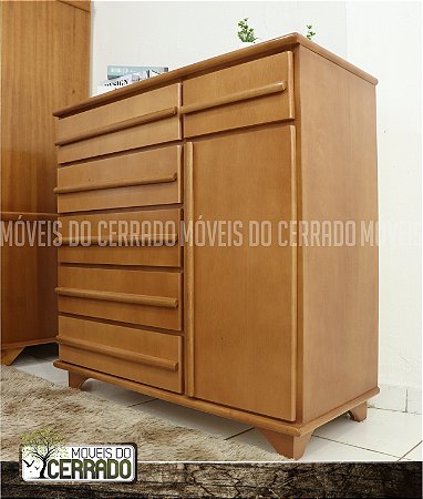 Cômoda de Madeira 05 Gavetas 01 Gavetinha e 0 Sapateira puxador Reto