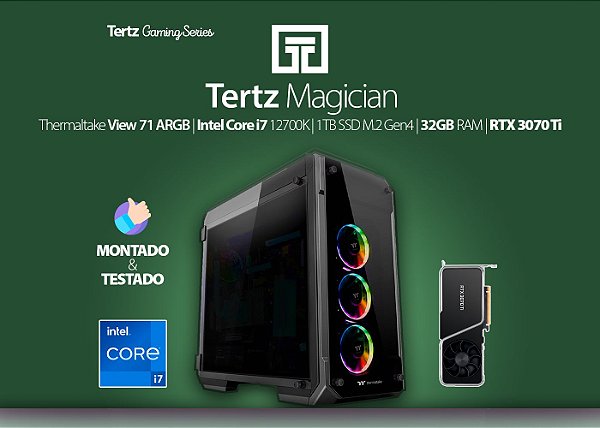 PC Gamer TERTZ Magician - RTX 3070 Ti, i7 12700K, 32GB, ... - Tertz - Tertz  | PCs de Alto Desempenho