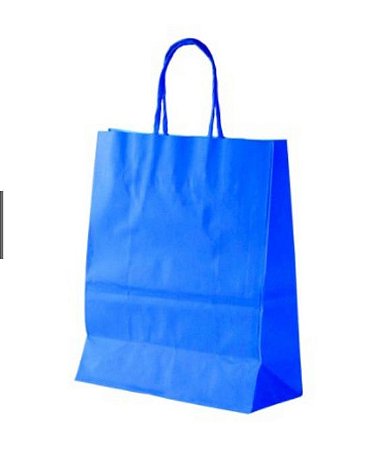 Sacola de Papel Colorida 17.5x8.5x21.5cm Com 10 Unidades Azul Bic - Kafe  Embalagens