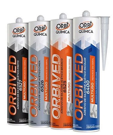 Adesivo Silicone Acético Branco 250g Orbived - Orbi Química