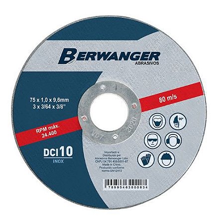 Disco de Corte 7 Pol. Dci 10 180x1,6mm X 7/8 Pol. - 367 - Berwanger