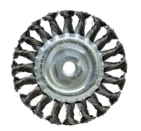 Escova de Aço Trançado Circular com Rosca M14x115mm - 2703 - Berwanger