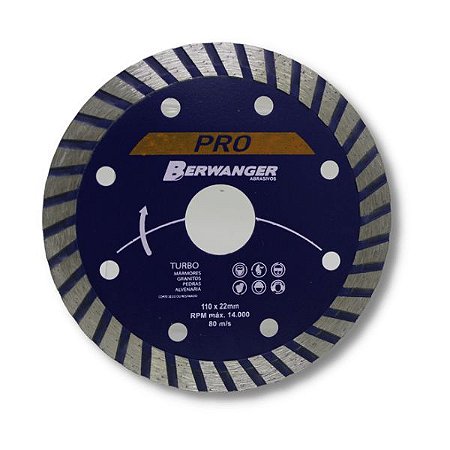 Disco Diamantado Turbo Pró 9 Pol. 230x22mm com Anel 20mm - 985 - Berwanger