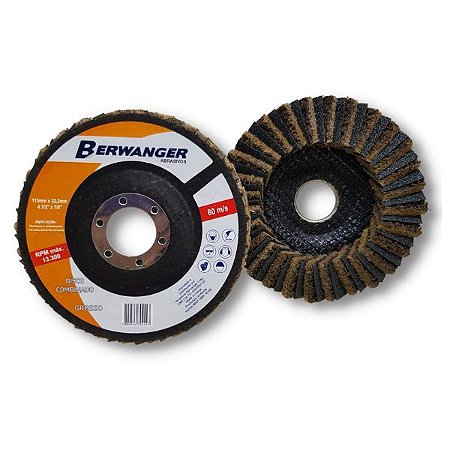 Disco Flap Combinado Pró 4.1/2 Pol. 115x22mm Grosso Grão 60 - 2101 - Berwanger