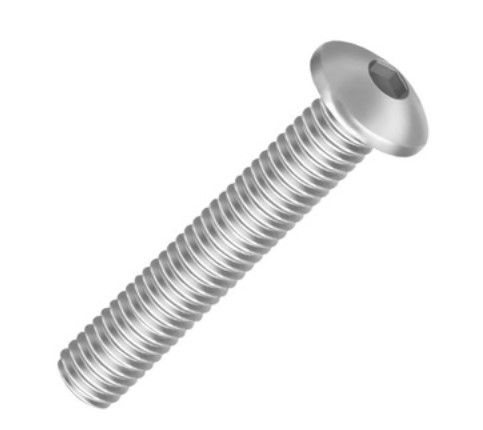 Parafuso Allen M6 X 10mm Abaulado Inox - 100 Unidades