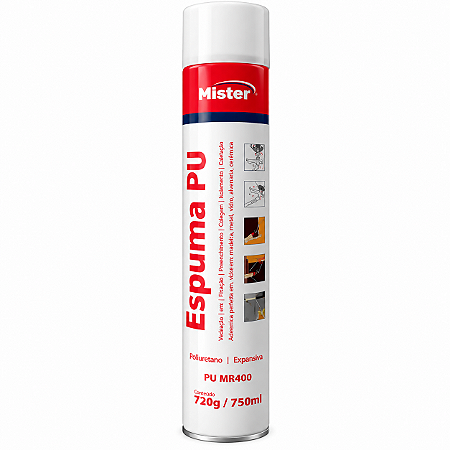 Espuma Expansiva Pu Mister Mr400 750ml 720g Poliuretano