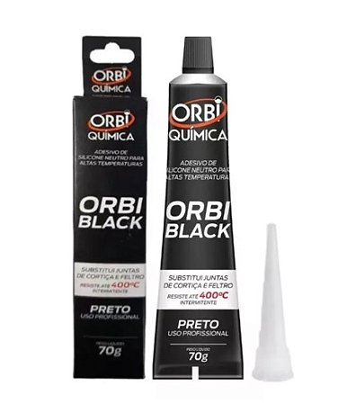 Silicone Alta Temperatura Preto 70g Orbiblack Orbiquímica