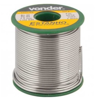 Estanho em Fio com Fluxo 1.5mm 40 X 60 com 500g - Vonder