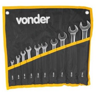 Jogo de Chaves Combinadas 6 a 2mm 10 Peças - 3735062200 - Vonder