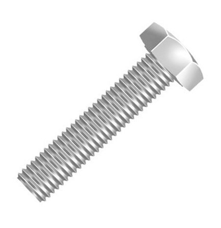 Parafuso Sextavado 5/16 X 2.3/4 Rosca Inteira Inox - 100 Unidades