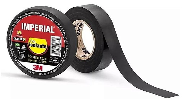 Fita Isolante 18mm X 20m Imperial 3m 90°c Classe C